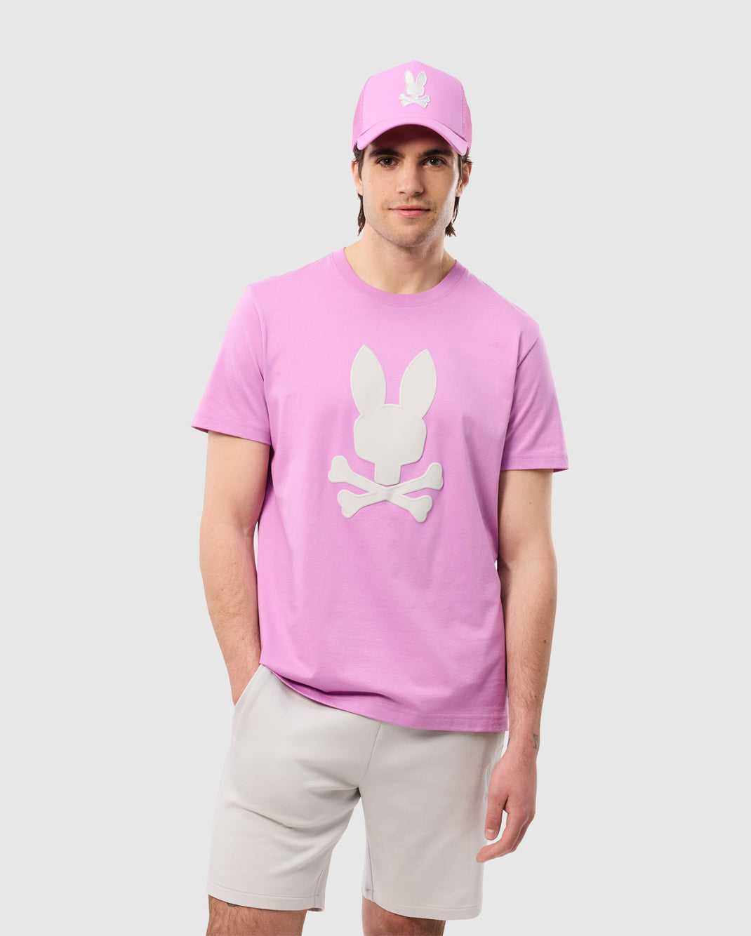 Tees Psycho Bunny Houston Graphic Tee Violette Homme | TPW-04087869